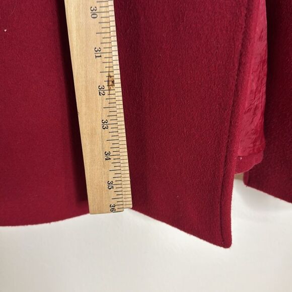 Talbots ladies maroon button up wool cashmere trench pea Coat size 8 - Picture 8 of 11